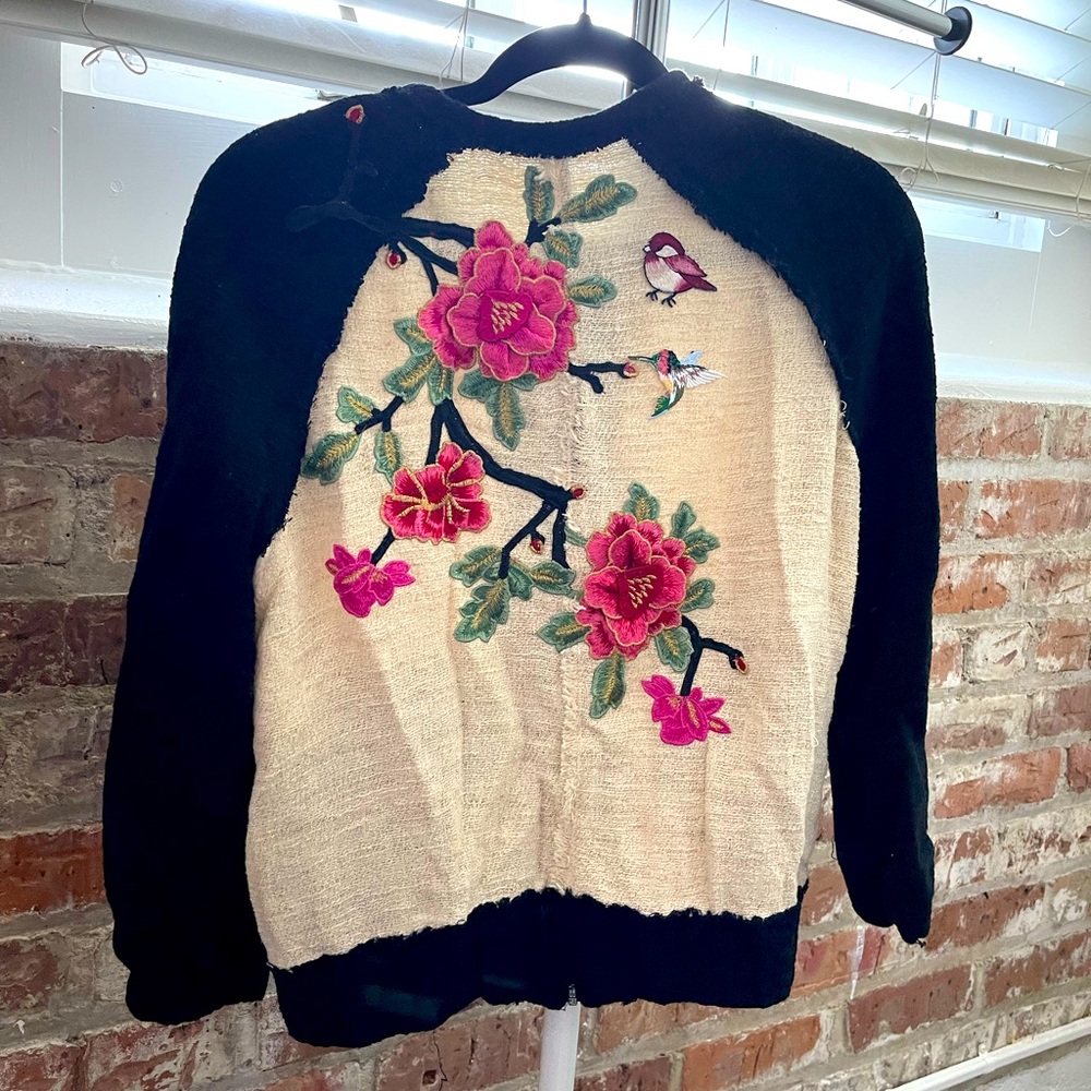 WORN: Gorgeous Zara Bomber Jacket With Embroidered Flowers
